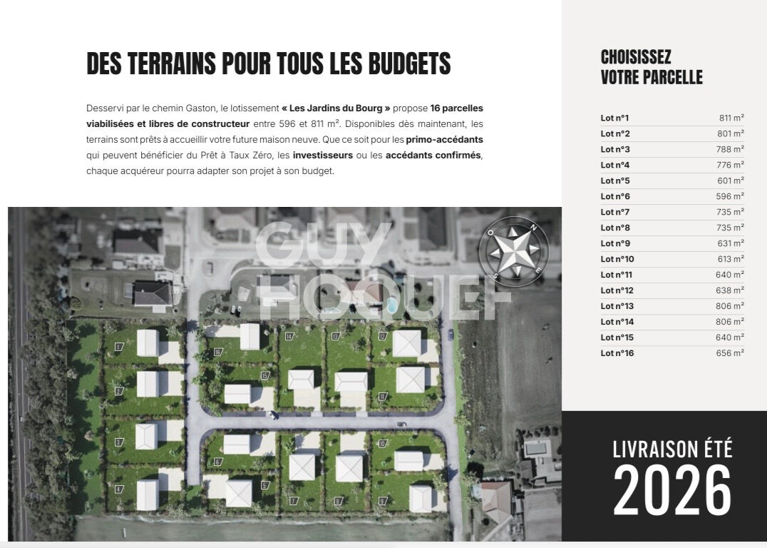 Terrain viabilisé - 601m²