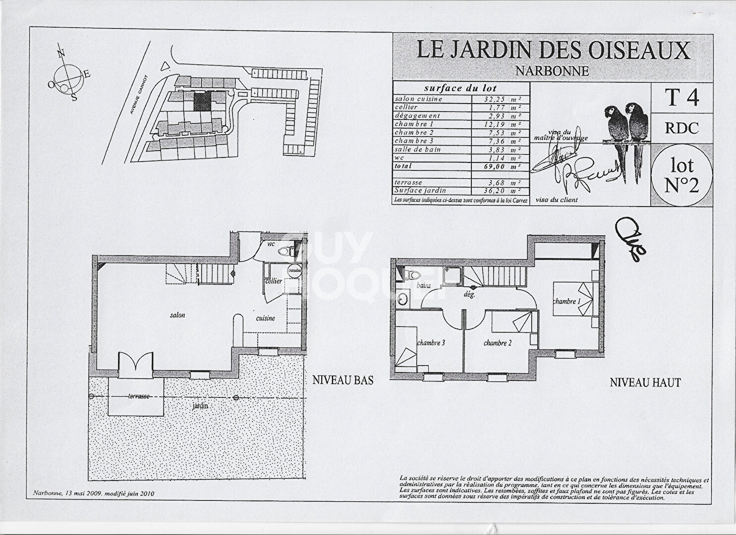 APPARTEMENT T4 DUPLEX 69m² - JARDIN 36m² -GARAGE et PARKING - PROCHE GARE