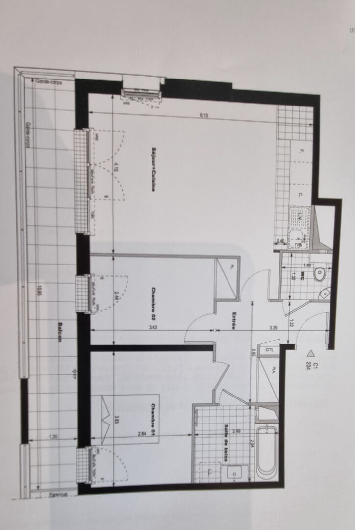 Appartement Rueil Malmaison 3 pièce(s) 61.85 m2