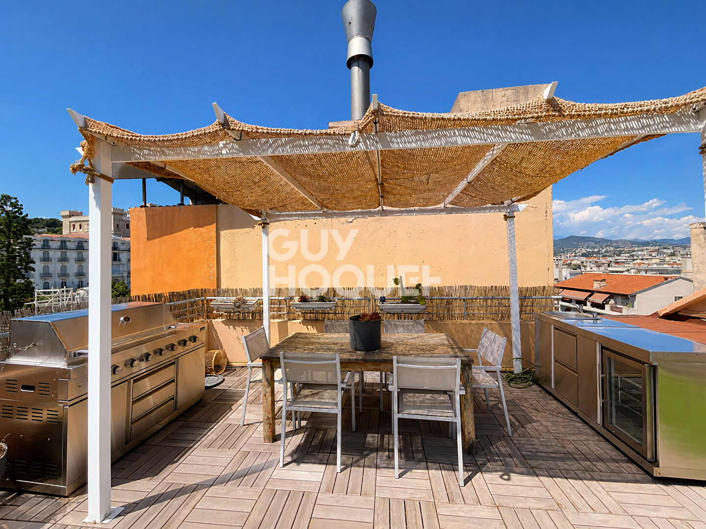 Nice - Baumettes  Bail meublé  2 pièces avec double terrasse et vue mer panoramique