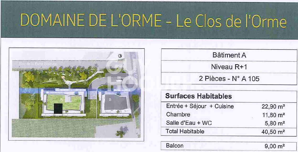 A LOUER, Appartement 2 pièces de 40.50m² habitables à Bruyeres Le Chatel