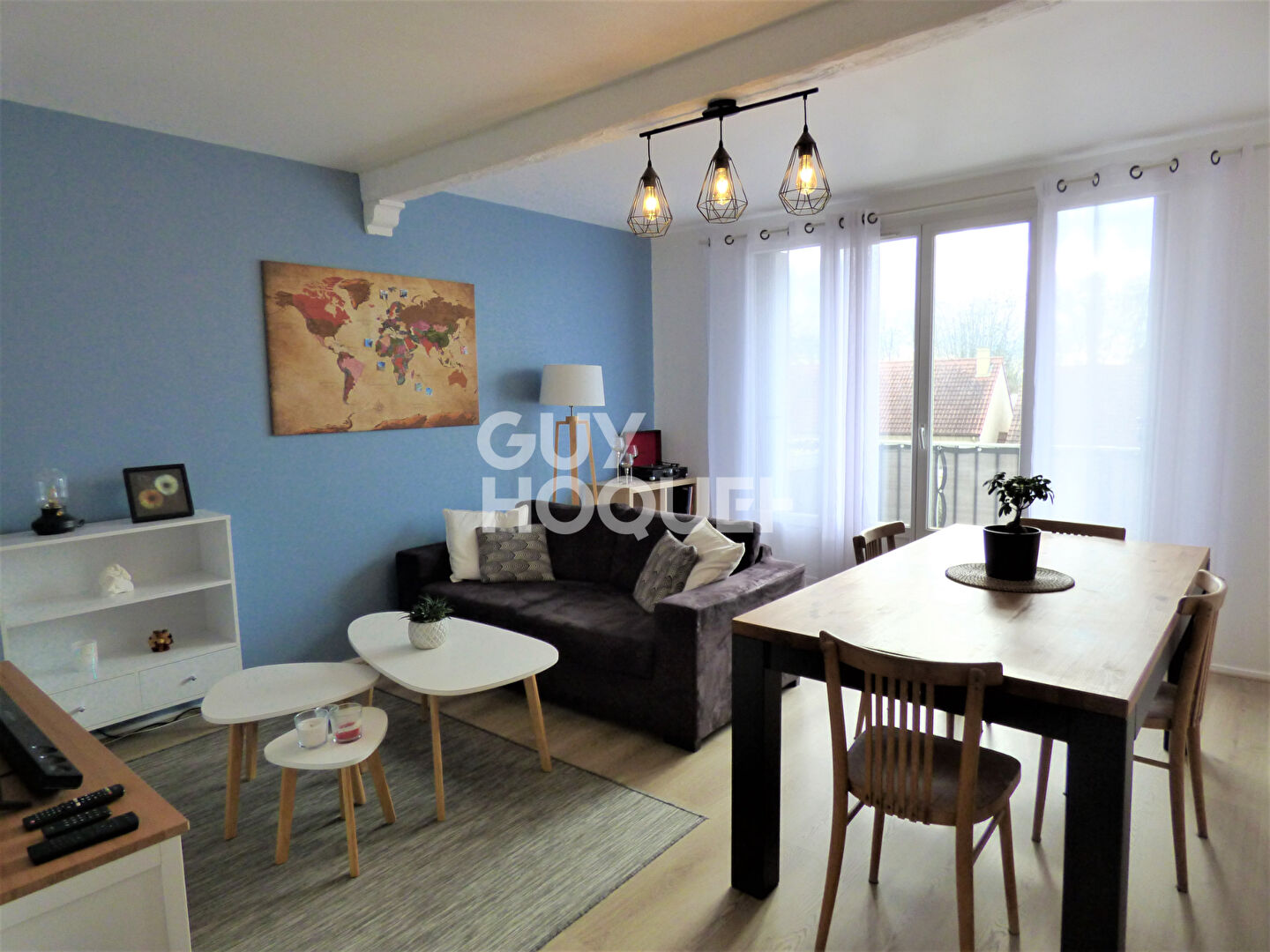 Dans votre Agence GUY HOQUET : A LOUER, Bel Appartement 4 pièces meublé au goût du jour, gare RER C Egly