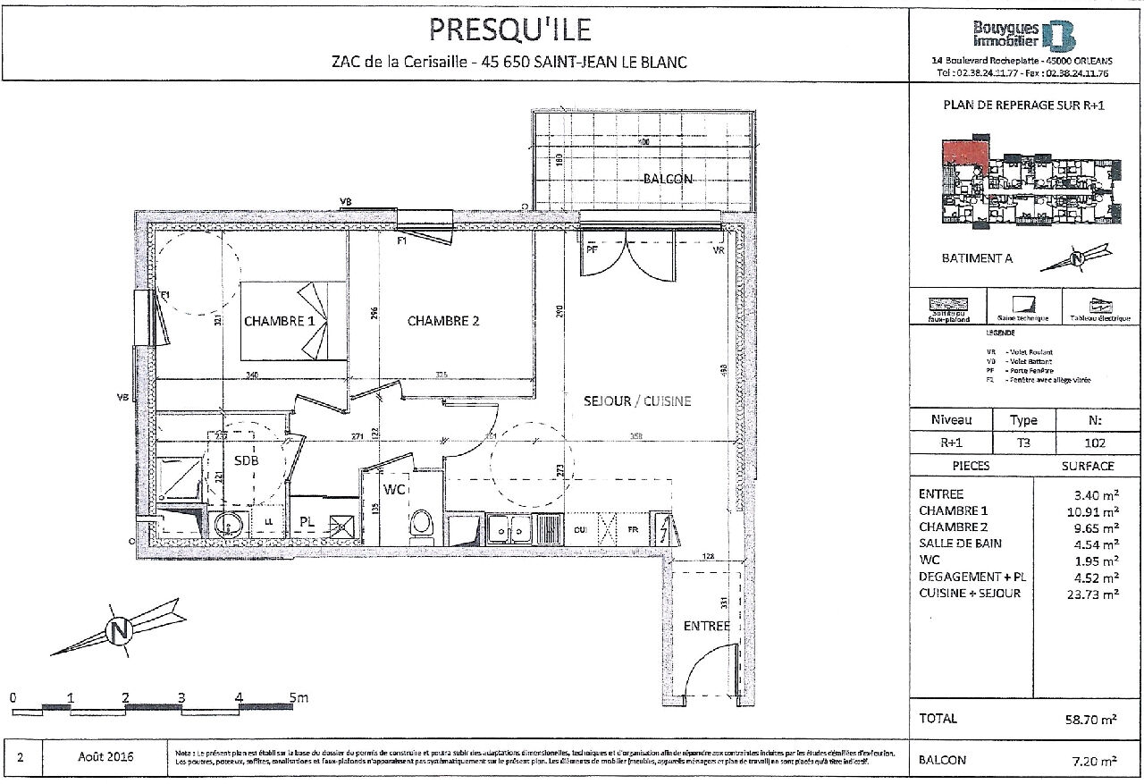 Appartement F3 en location à SAINT JEAN LE BLANC