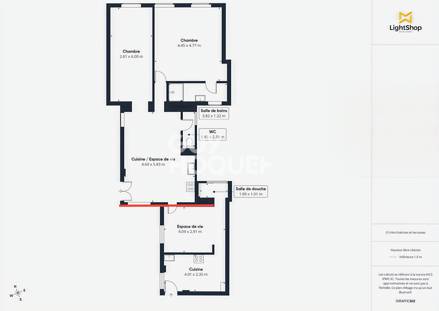 4 pièces - Rue Bleue Paris 9ème