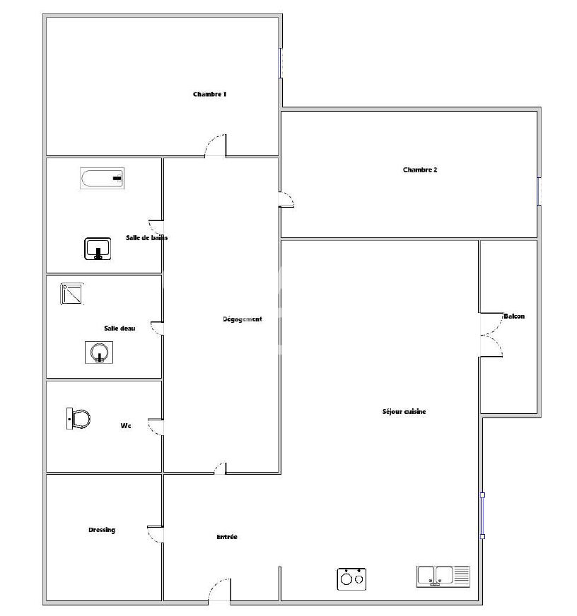 Appartement Pantin 3 pièce 66 m² sur canal