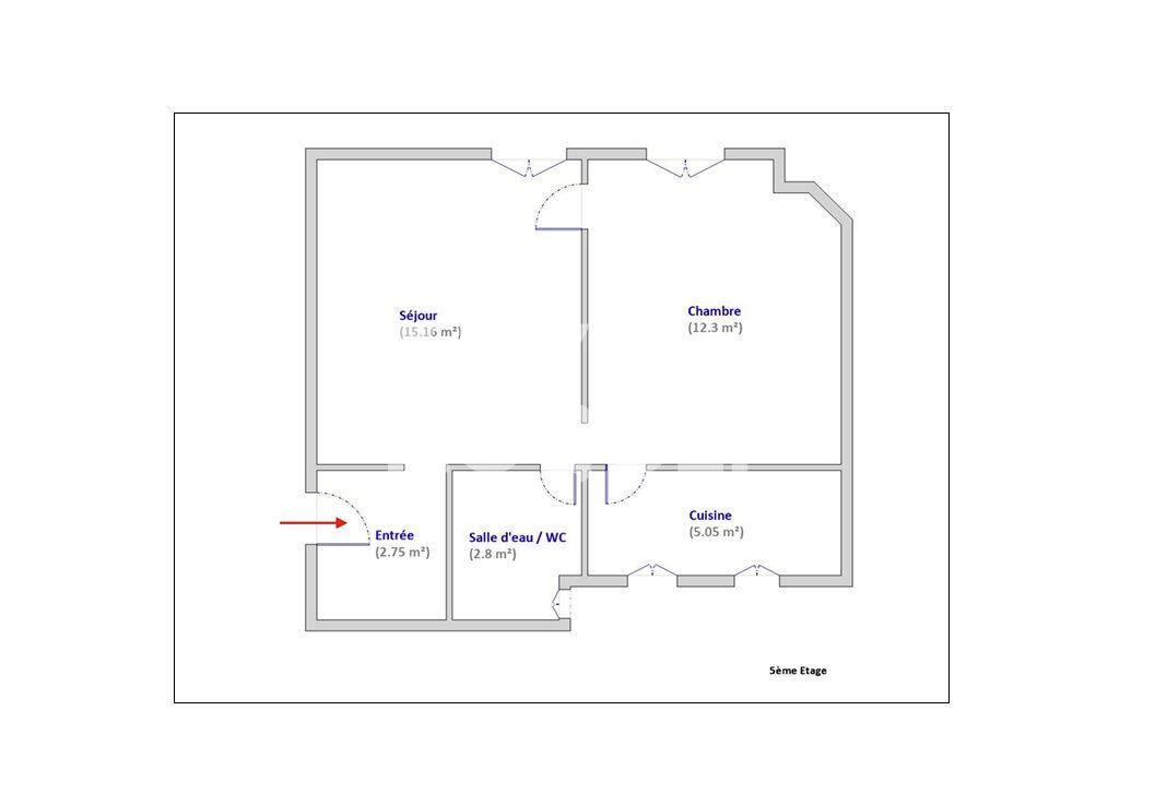 Appartement Paris 2 pièce(s) 38.44 m2