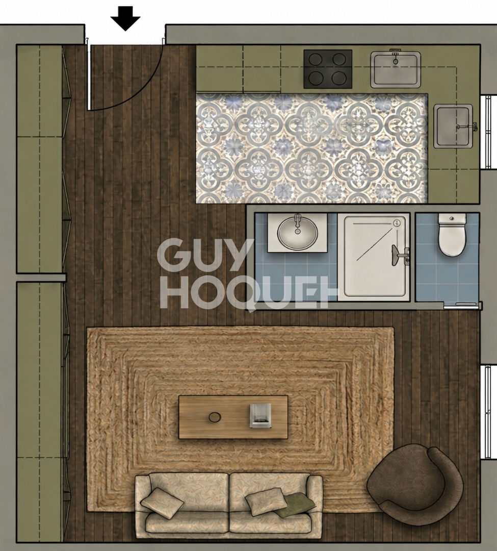 Studio - 22.5 m2 - Rue des Boulets