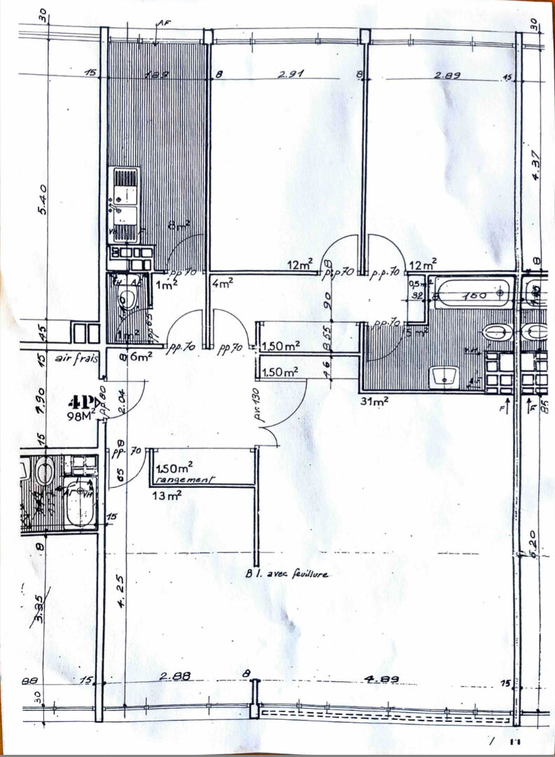 4 pièces familial de 98 m2, vraies grandes pièces baignées de lumière