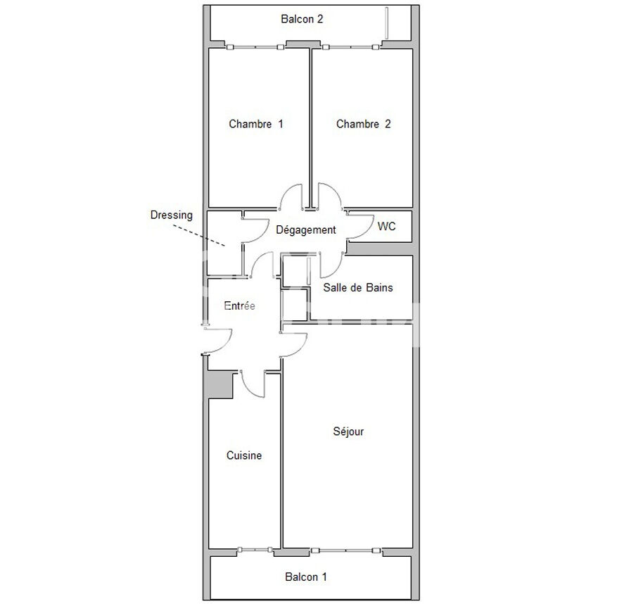Trois pièces lumineux avec balcons et vues dégagées