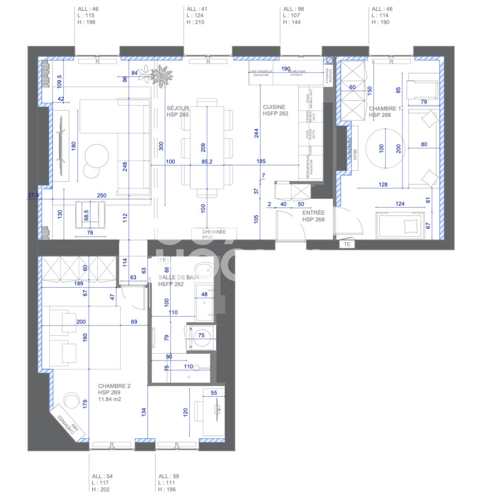 Superbe appartement 3 pièces de 65 m²