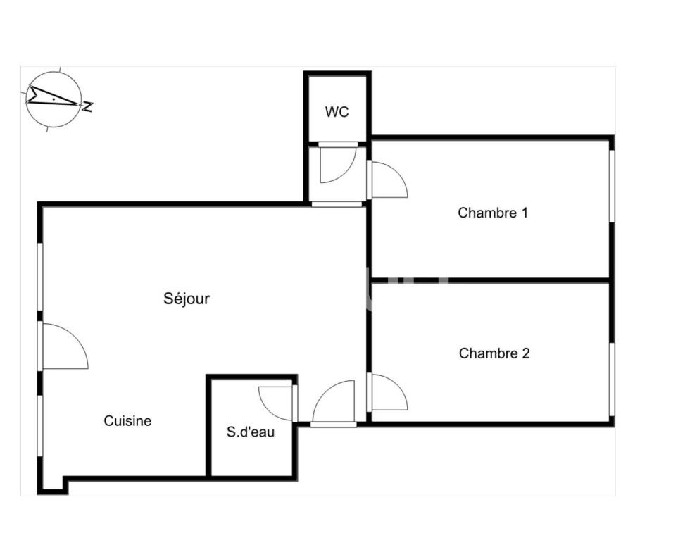 3 Pièces 2 Chambres / Plan en étoile / Exposition SUD / Calme / Vue dégagée