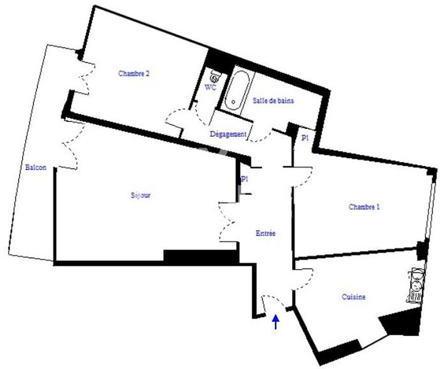 3 pièces lumineux en étage avec balcons