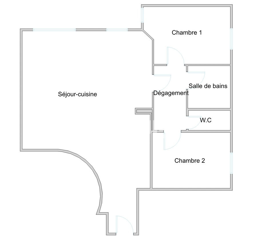 Trois pièces deux chambres refait à neuf