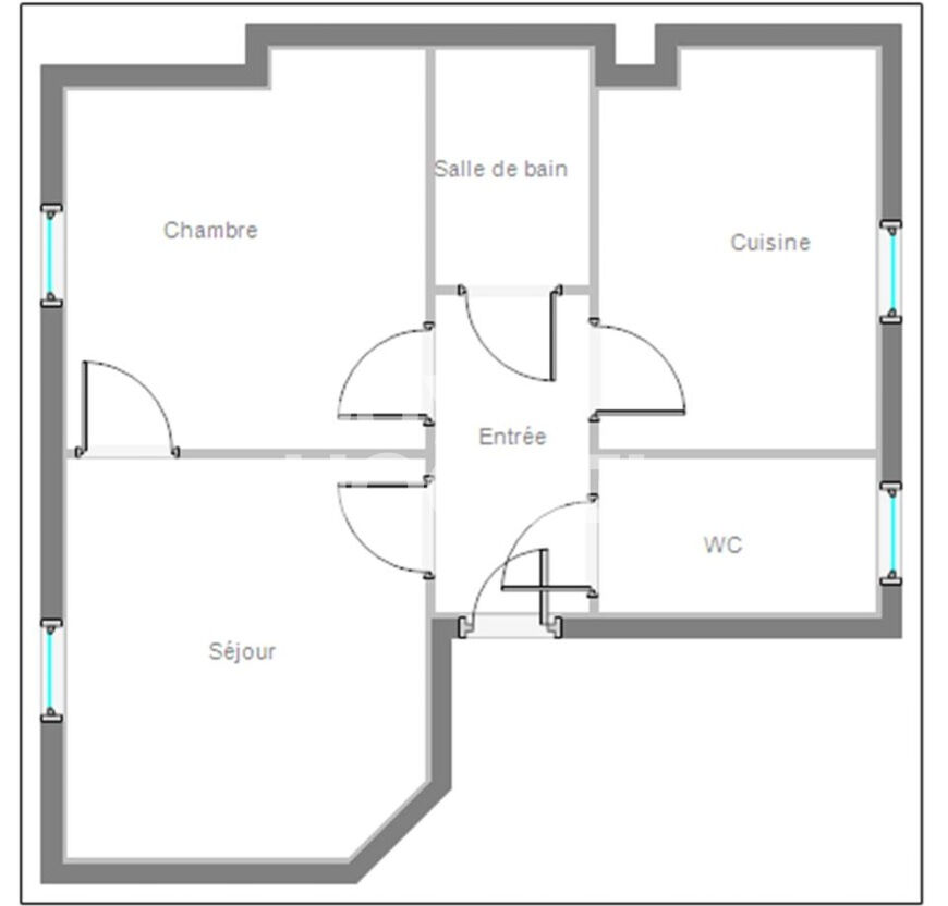Charmant deux pièces en dernier étage