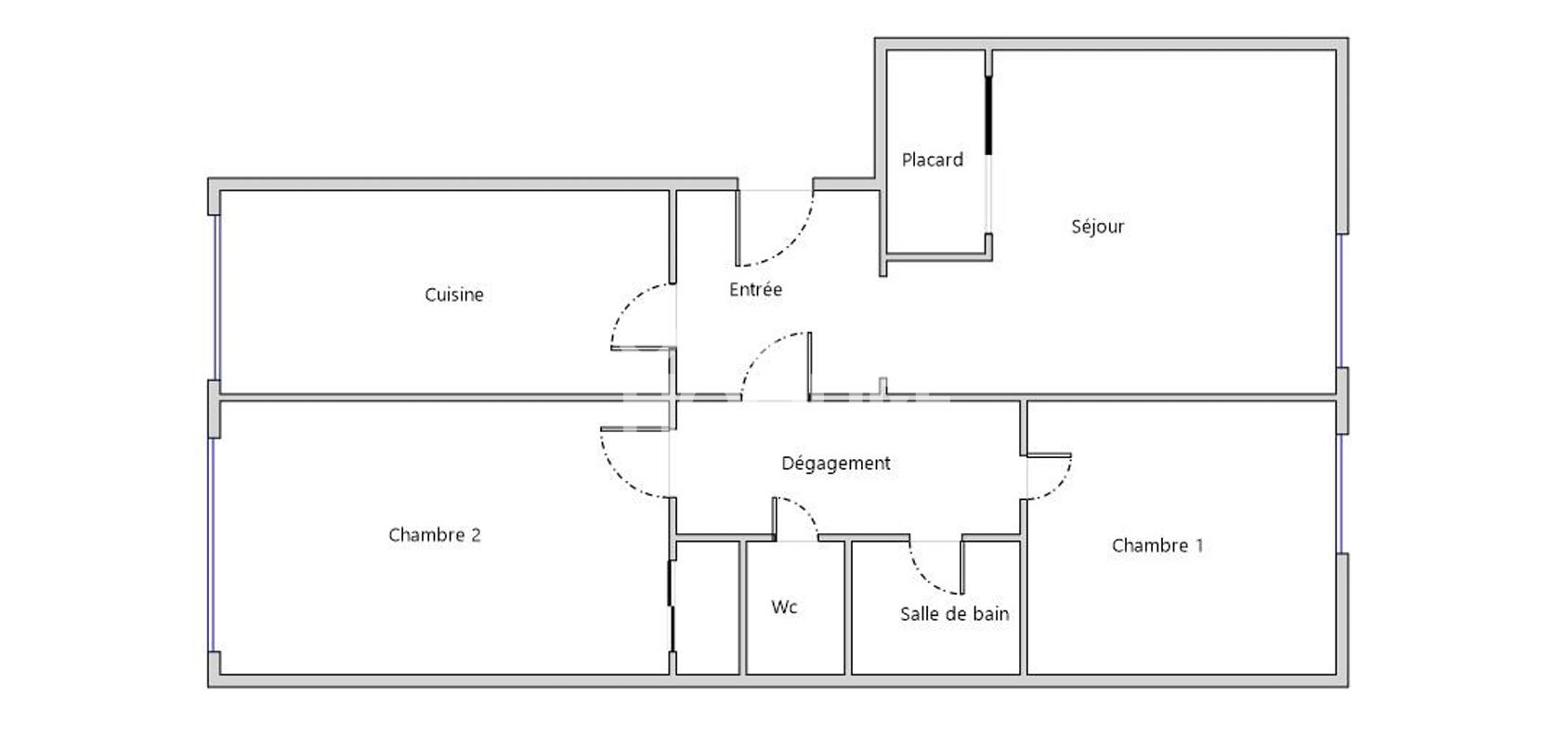Appartement trois pièces deux chambres