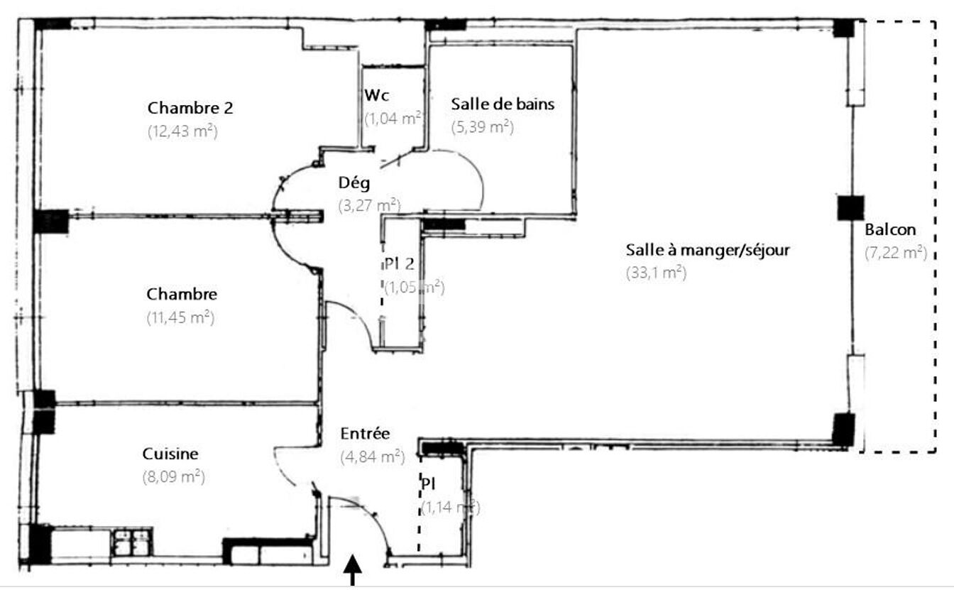 Appartement familial au dernier étage avec balcon