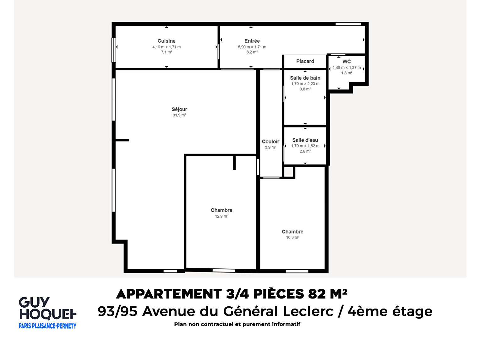 Appartement 4 pièces à louer à Paris 14ème -