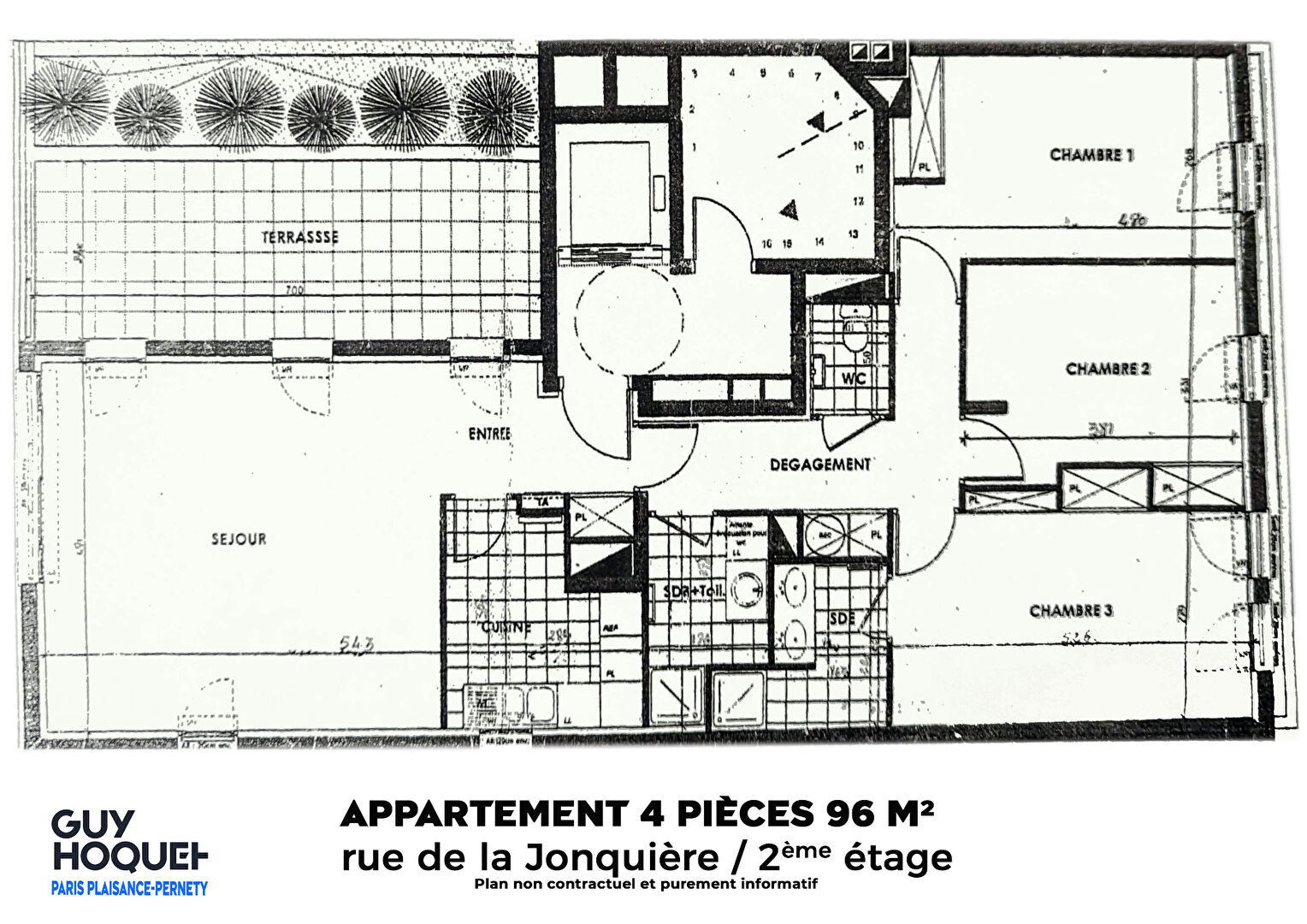 À vendre : Appartement 4 pièces à Paris 17, Terrasse et 2 parkings