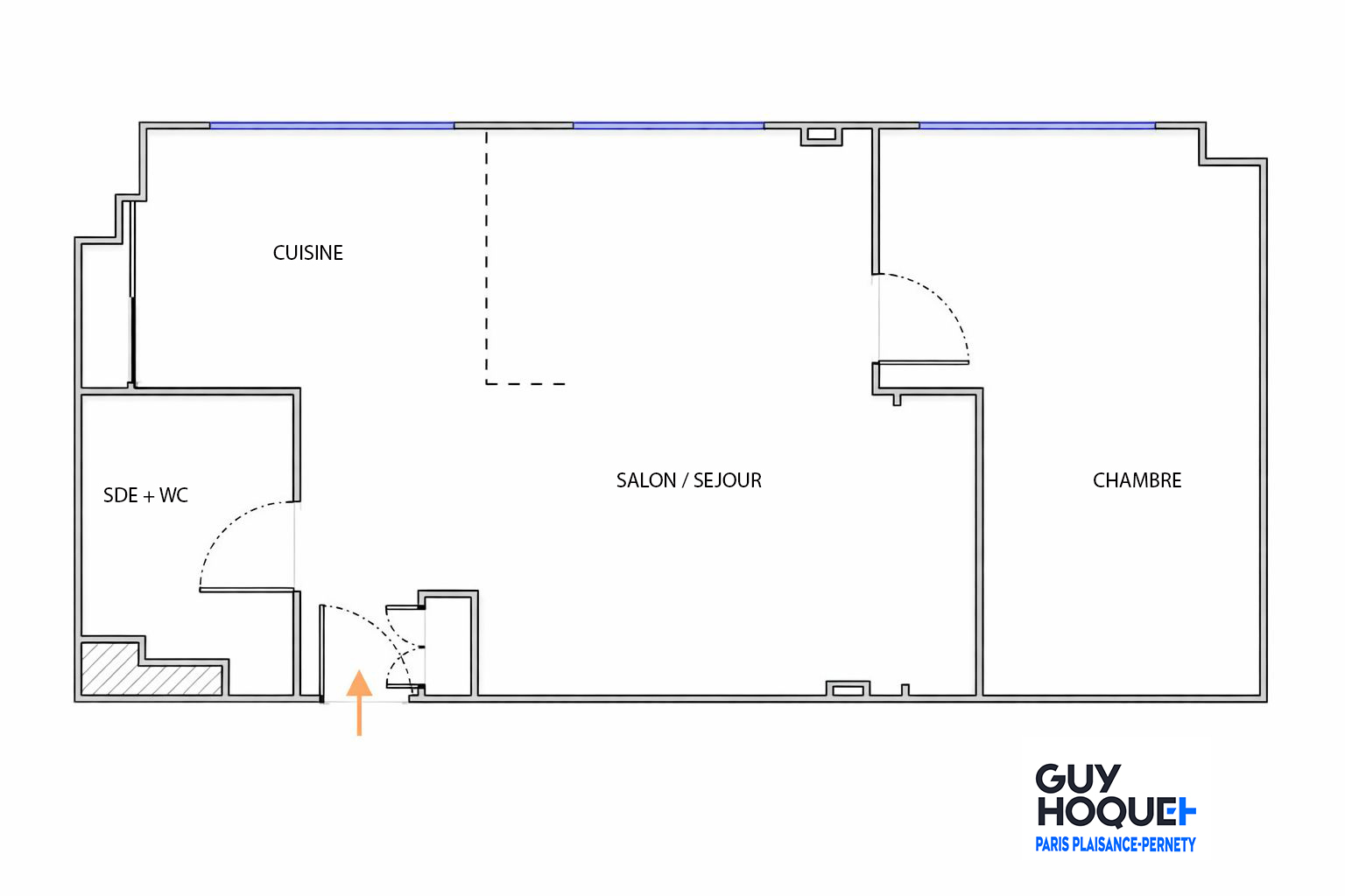 Appartement 2 pièces à vendre, dernier étage, exposition sud - Paris 19ème