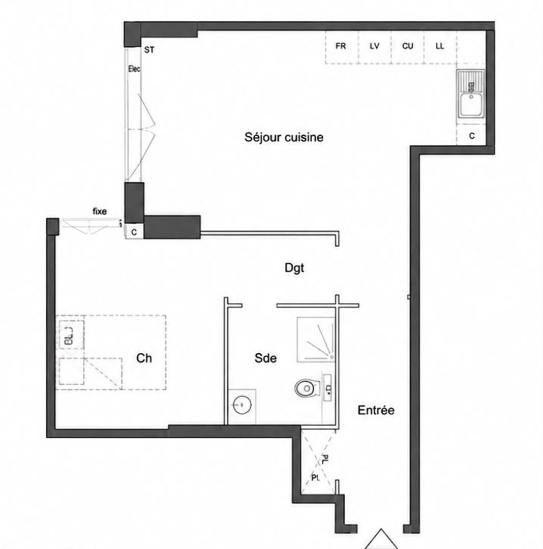 Appartement 2 pièces calme à vendre à Paris - Réf. V1106
