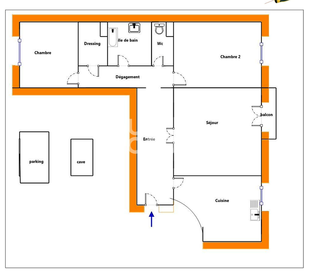 Appartement T3 de 69,70m² avec balcon à rénover
