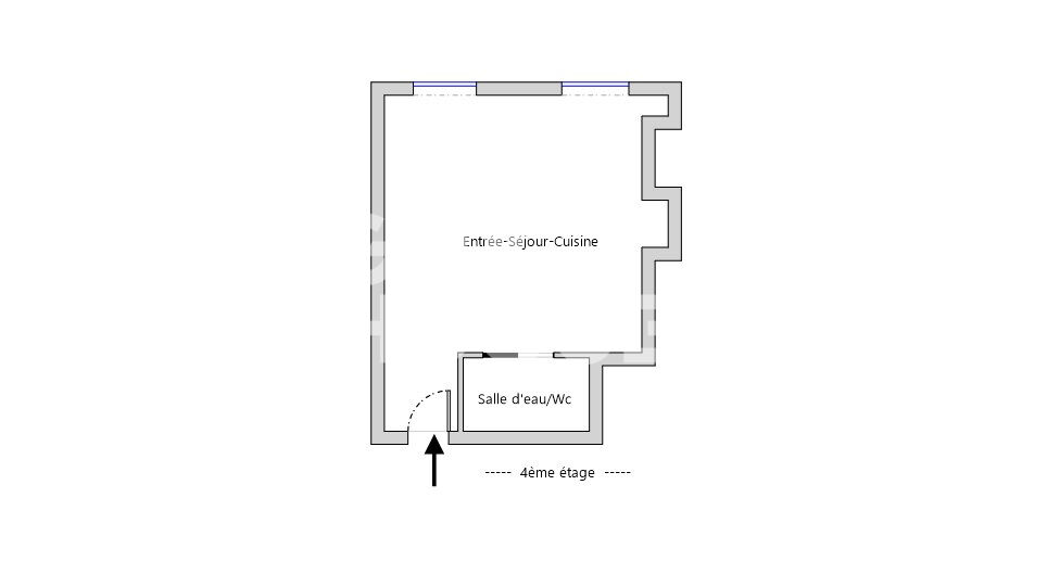 Studio de 25.60 m2 rue de Ménilmontant