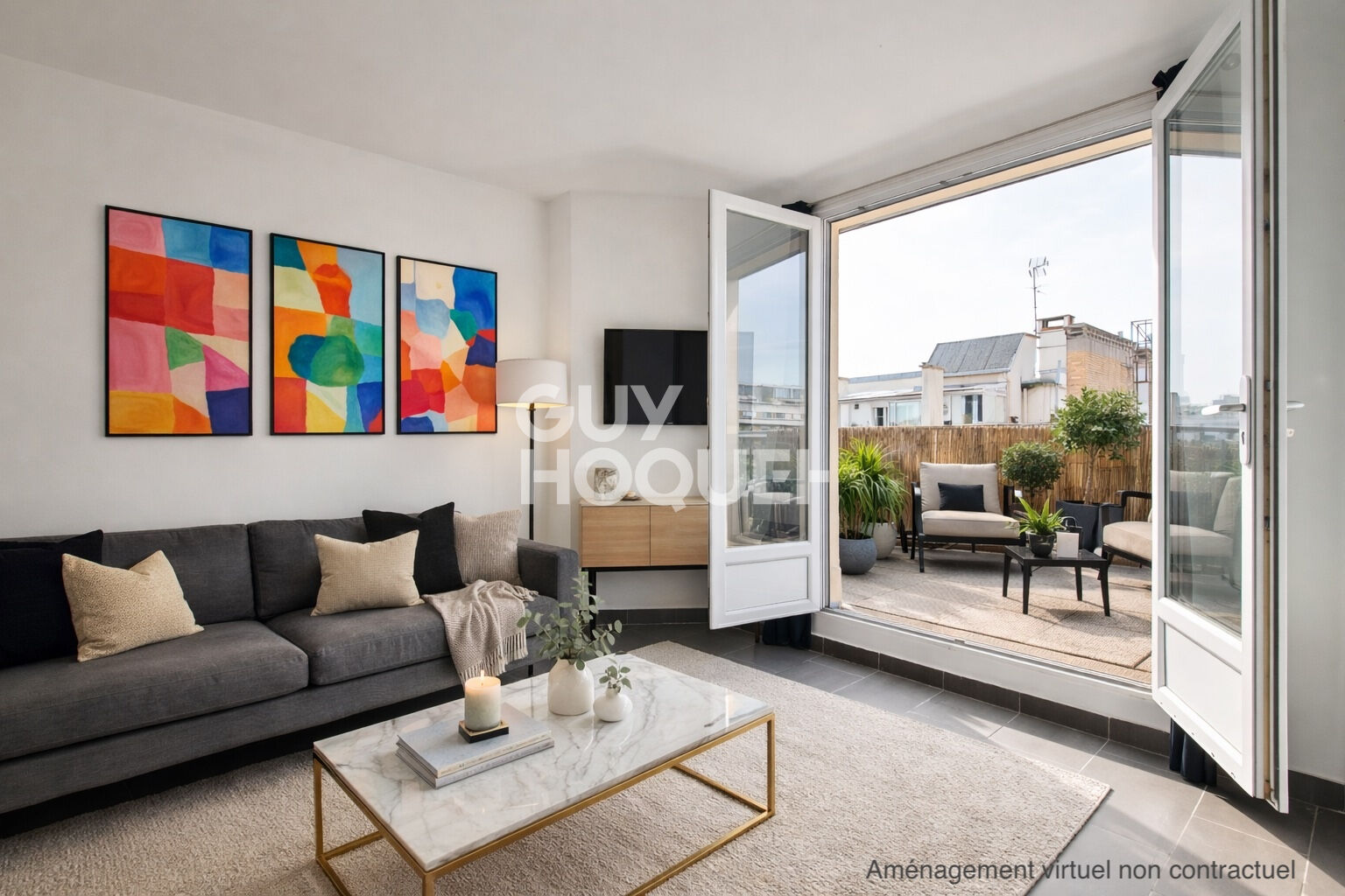 STUDIO Paris 15 de 28,5 m2 - Dernier Etage