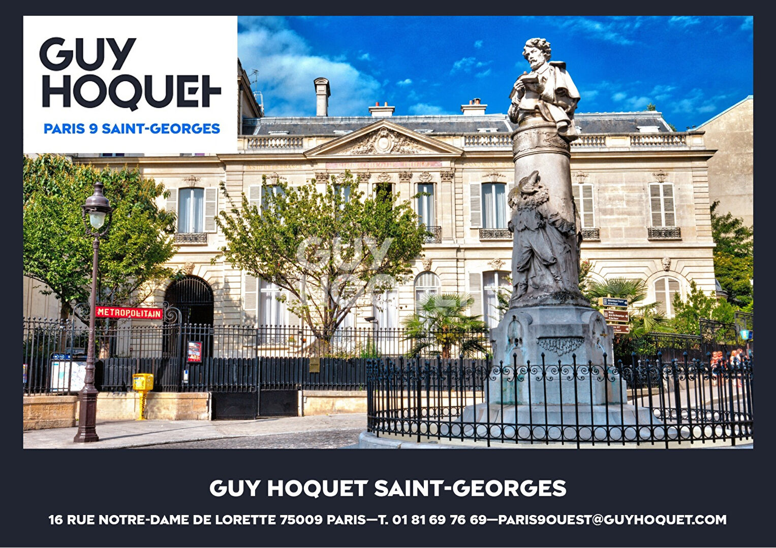 Très beau 2 pièces avec terrasse- Splendide vue sur la place de la Trinité et son Eglise - Dernier étage