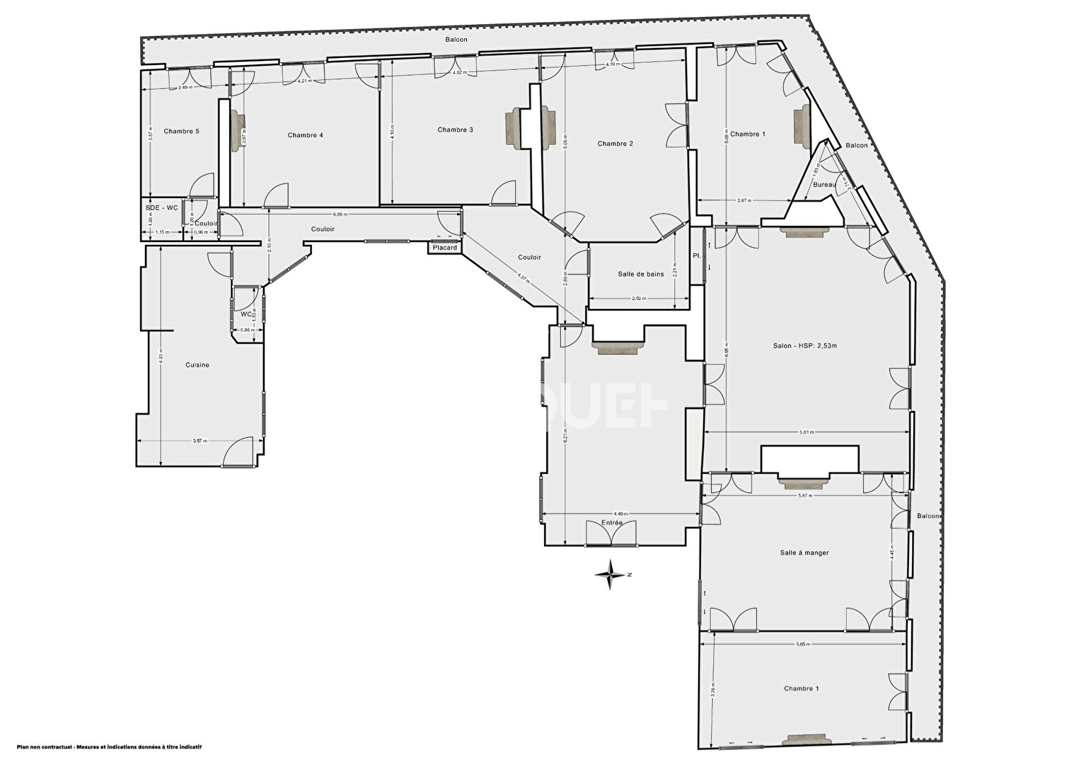 APPARTEMENT A RENOVER - 8 PIECES (231 m²) + BALCON (23 m²) - PARIS 9 CADET