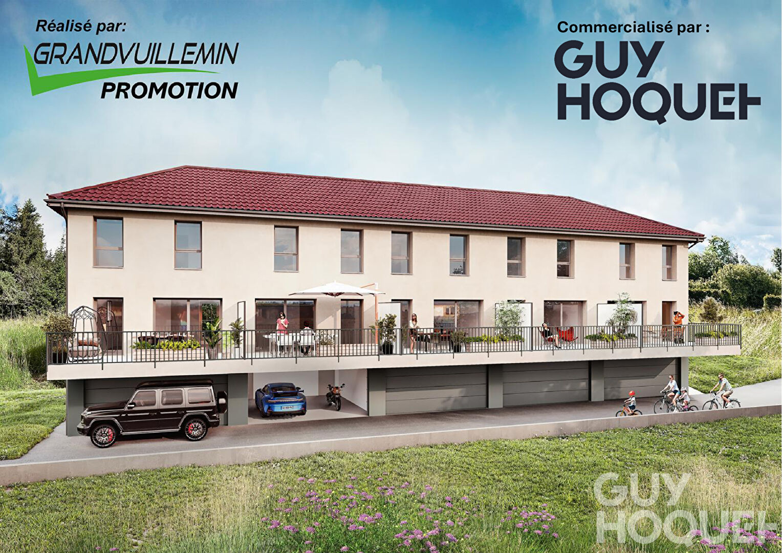 Maison mitoyenne - 4 pièce(s) 89 m² avec terrasse garage double et caves