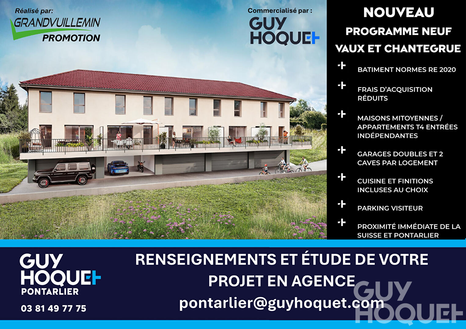 Appartement - 4 pièce(s) 89 m² avec terrasse garage double et caves