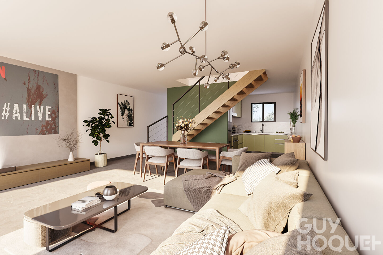 Maison mitoyenne - 4 pièce(s) 89 m² avec terrasse garage double et caves