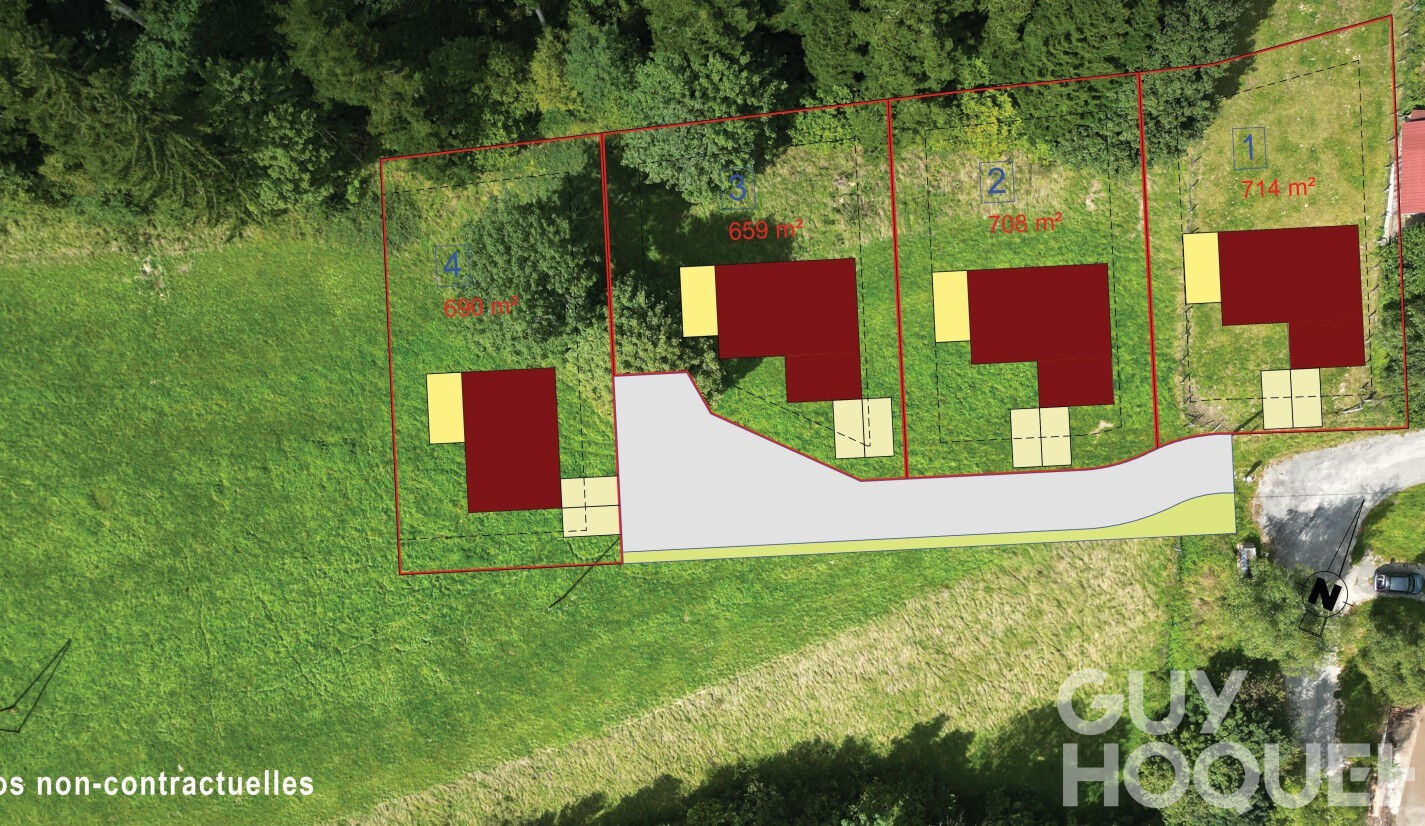 Terrain constructible Commune de MONTLEBON de 659 m²