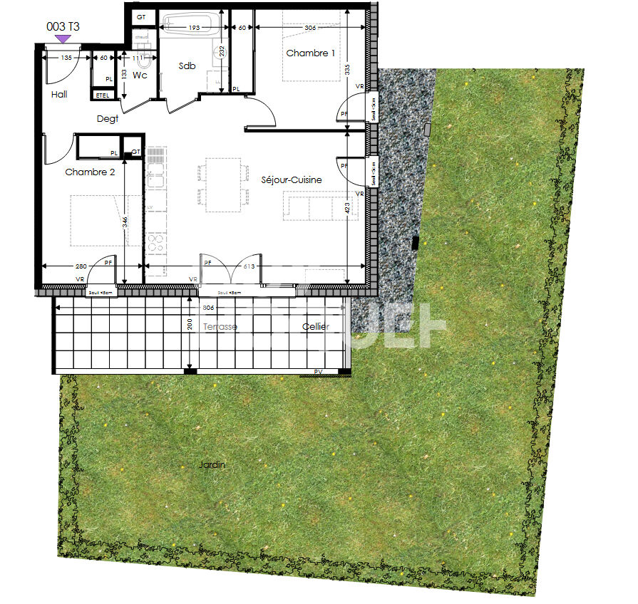 Appartement  3 pièce(s)