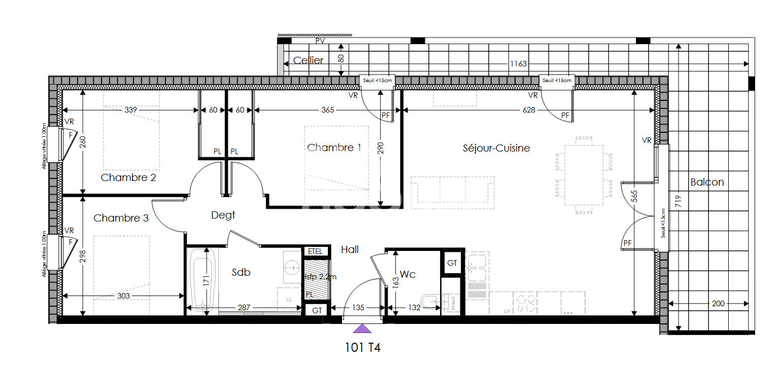 Appartement  4 pièce(s)