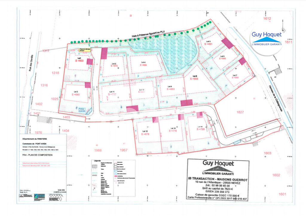 Terrain Pont Aven 541 m2 Lot 7