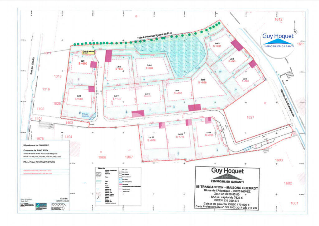 Terrain Pont Aven 573 m2 Lot 3