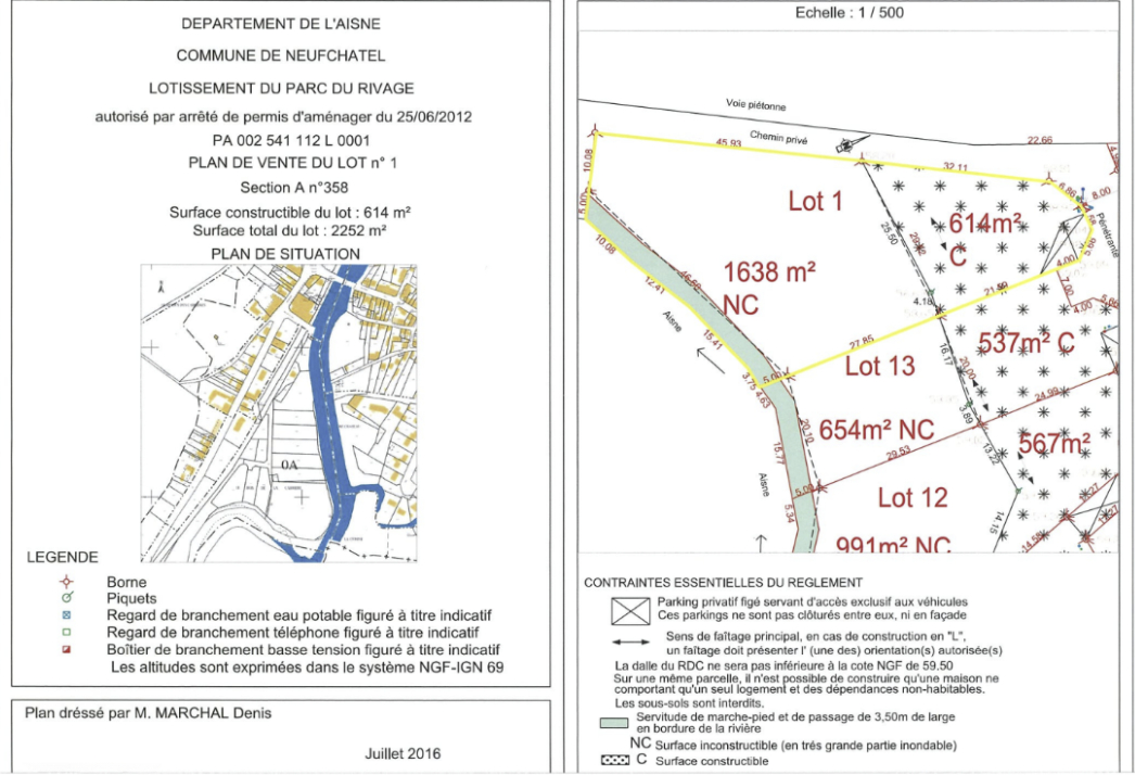 Terrain à vendre à Neuchâtel sur Aisne - 2252 m² - Lot 1