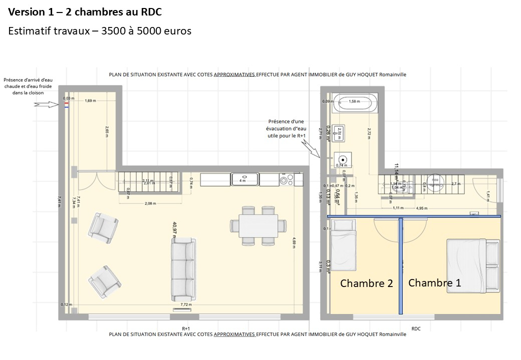 Duplex type Loft, 3 pièces LES LILAS