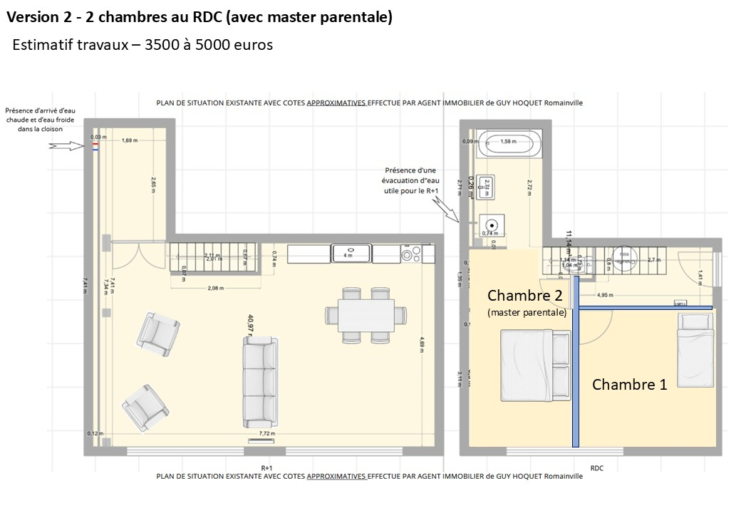 Duplex type Loft, 3 pièces LES LILAS
