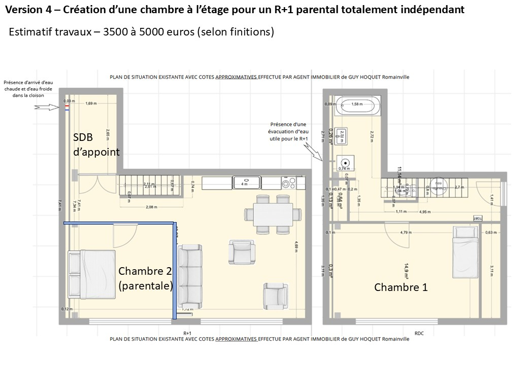 Duplex type Loft, 3 pièces LES LILAS
