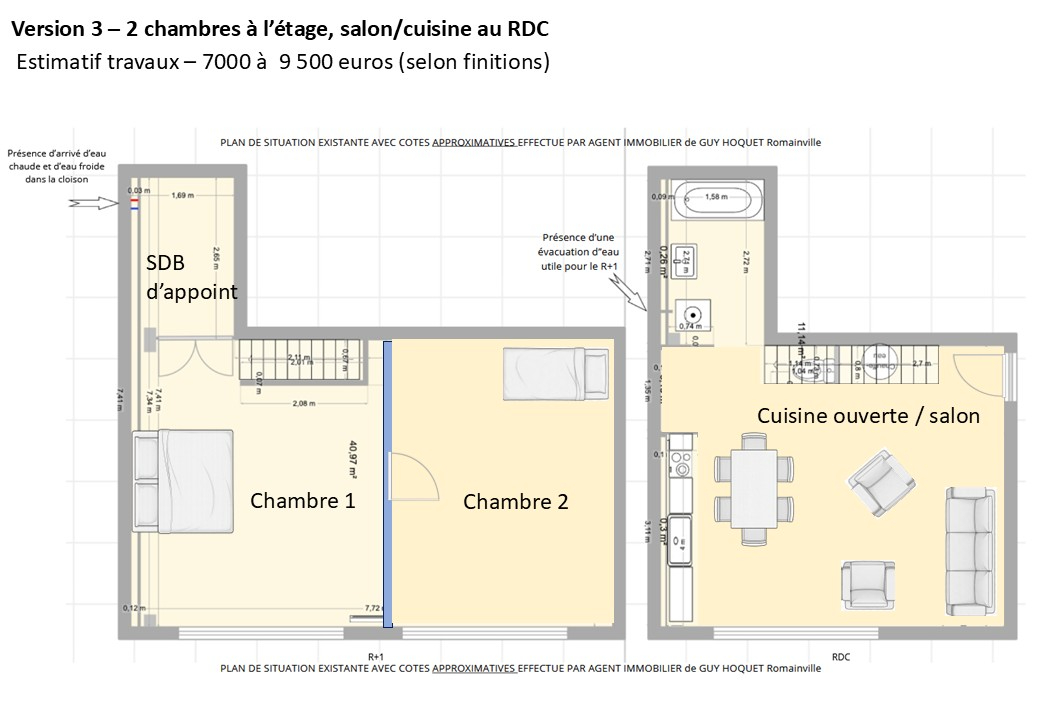 Duplex type Loft, 3 pièces LES LILAS