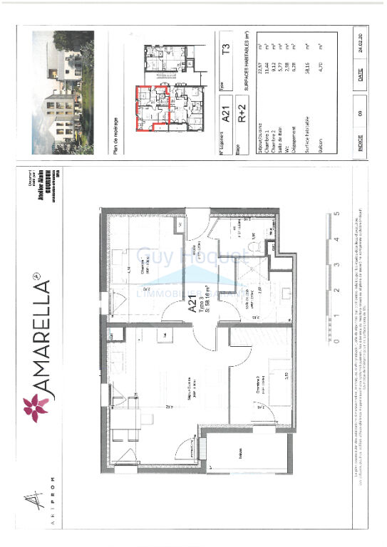 Appartement Tours 3 pièce(s) 58.16 m2