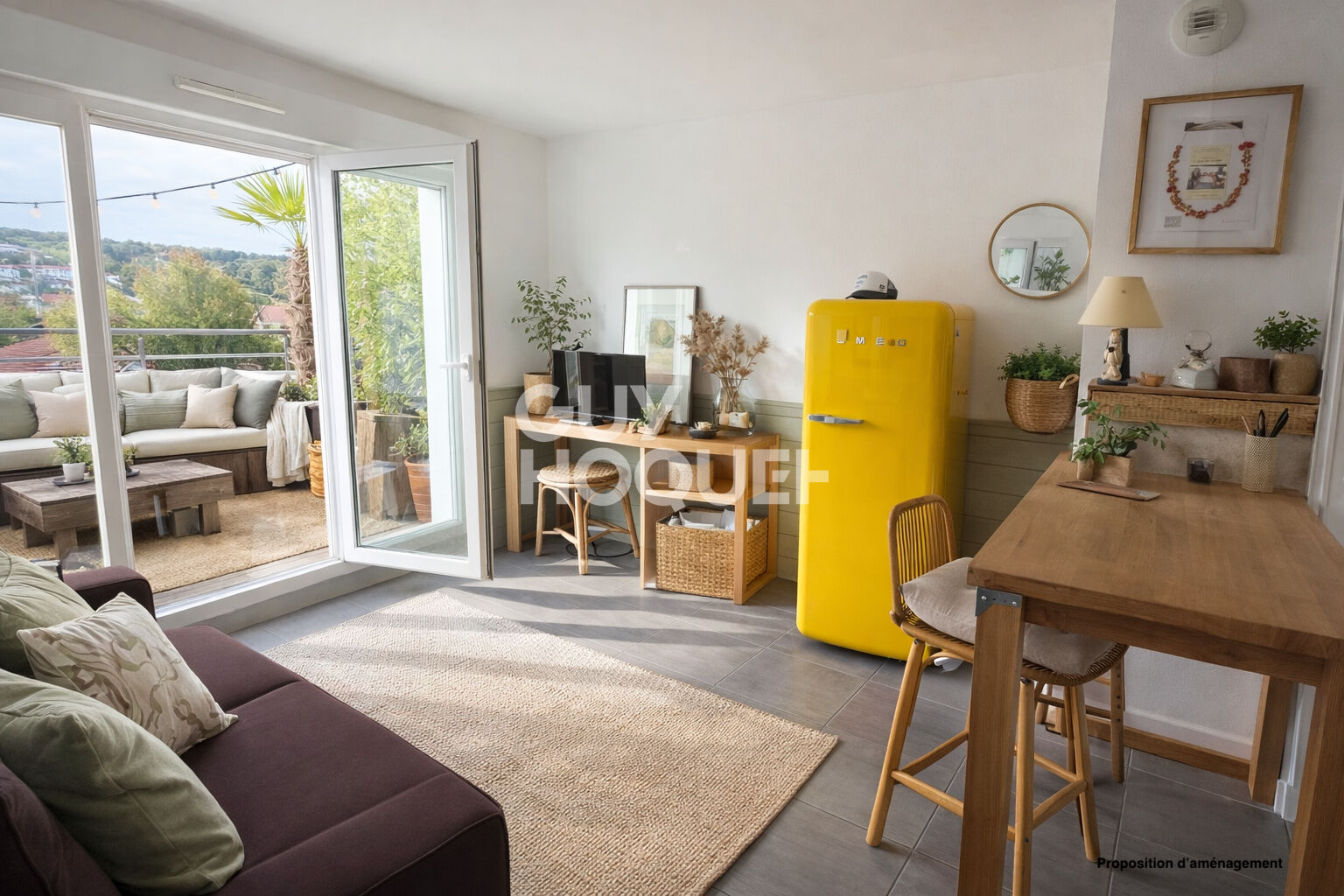 Esprit surf pour ce deux pièces avec terrasse au sud, au calme dans un quartier dynamique