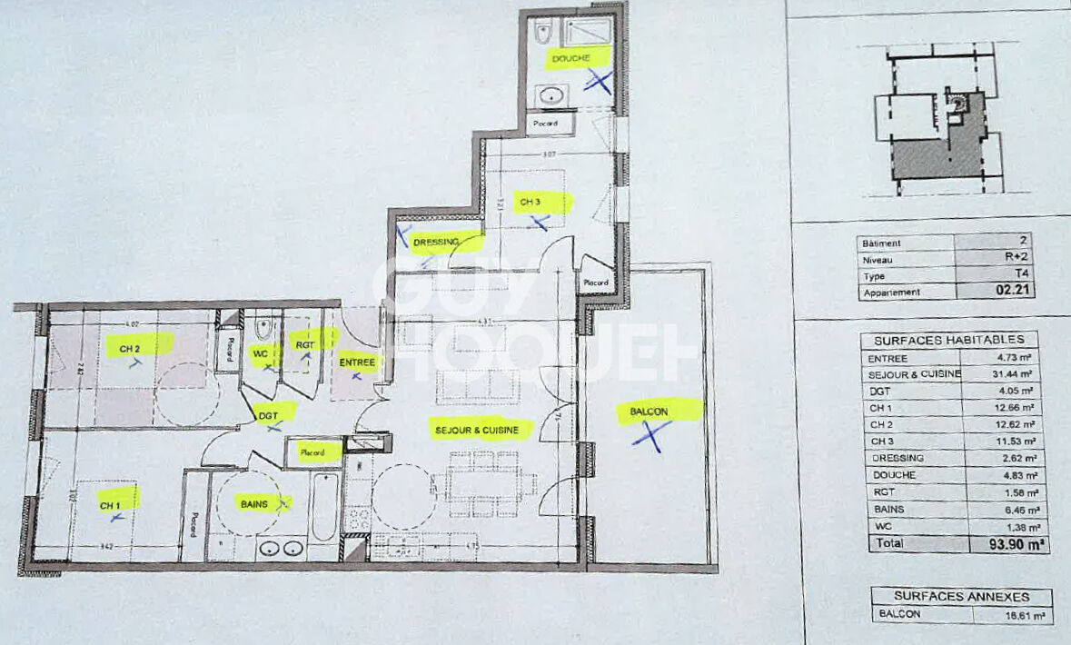 LOCATION d'un appartement T4 (94 m²) à SAINT JULIEN EN GENEVOIS