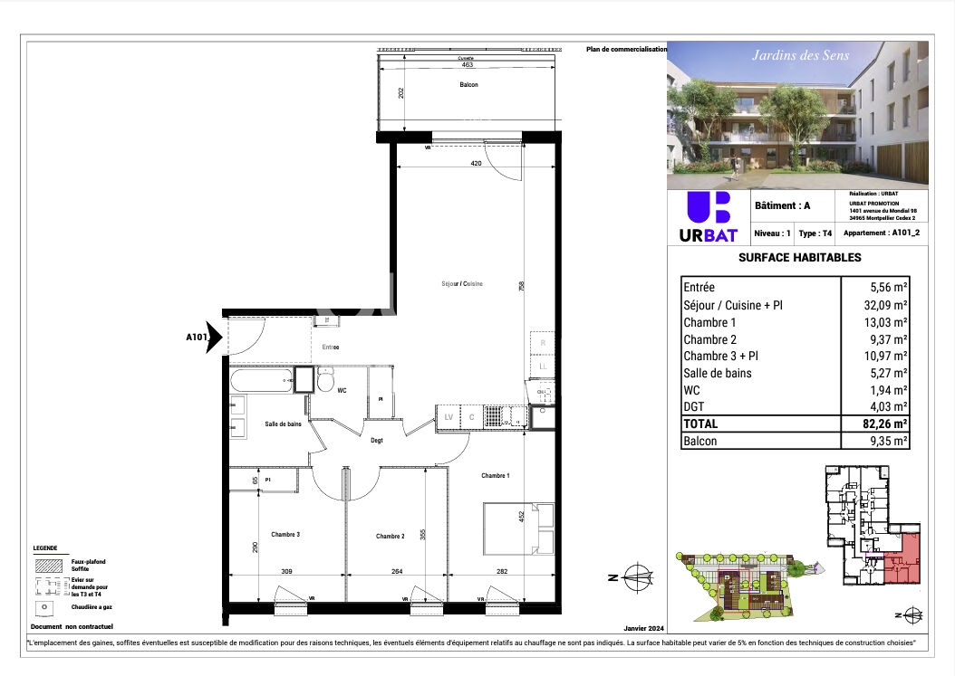 Appartement Type 4  80 M² SERPAIZE 38200