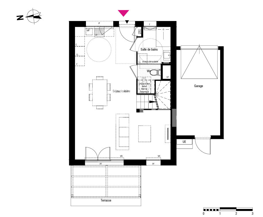 Maison duplex mitoyenne par le garage