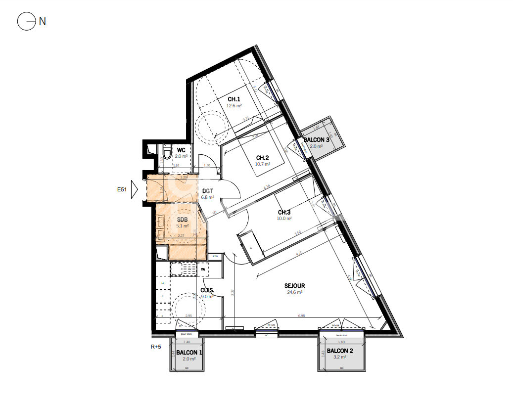 Appartement Stains 4 pièces 80.80 m2