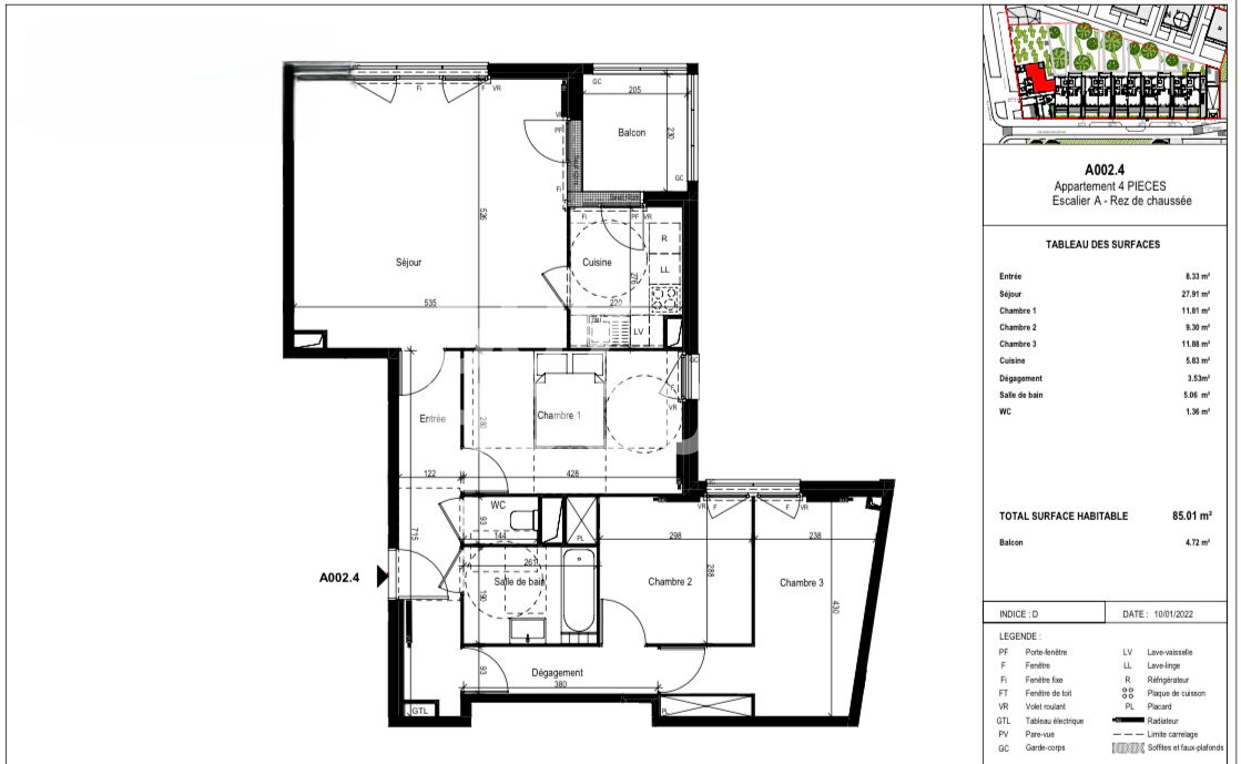 Appartement Stains 4 pièce(s)