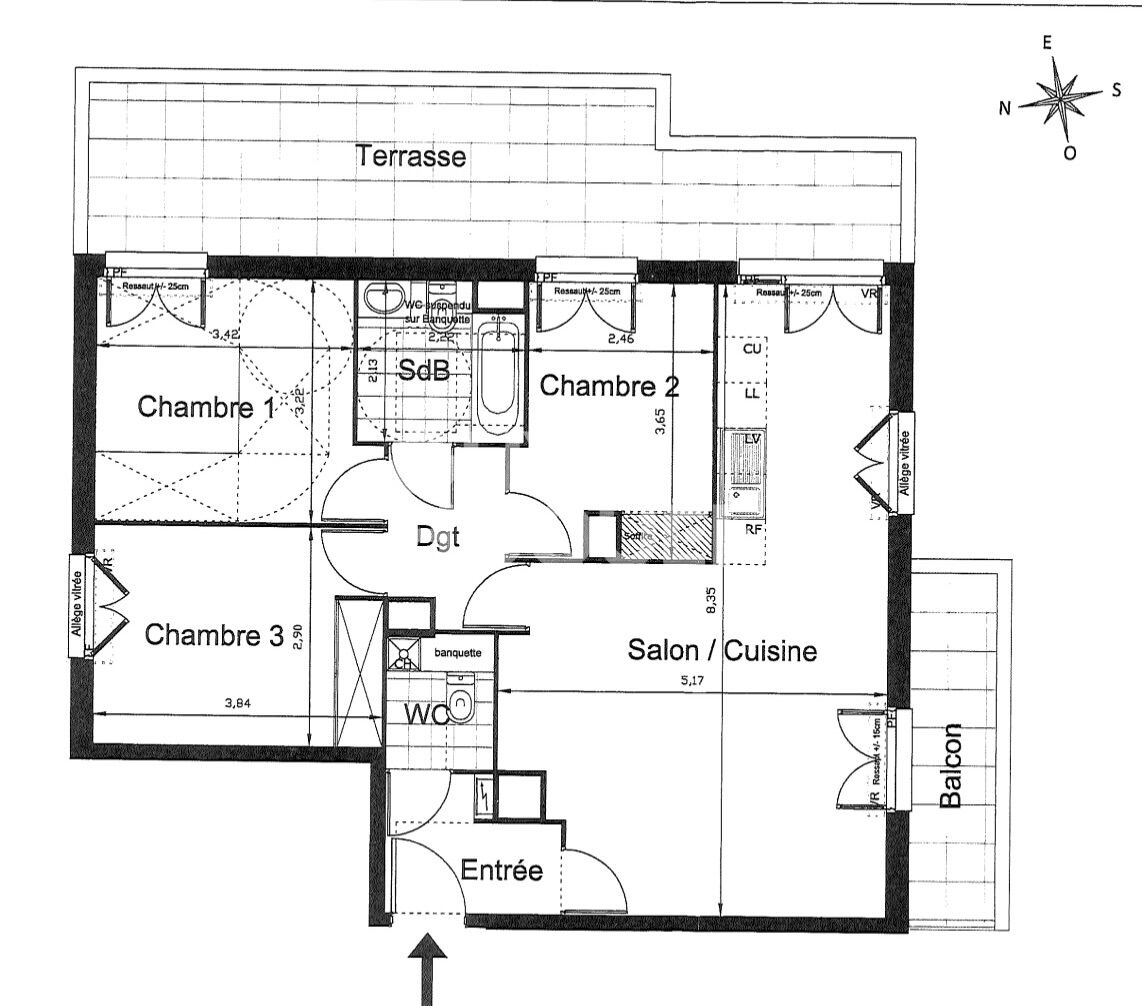Appartement Villepinte 4 pièces 75.61 m2
